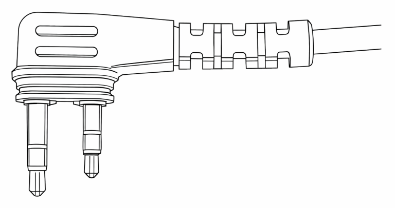 GME two-pin side connector used on selected GME handheld radios