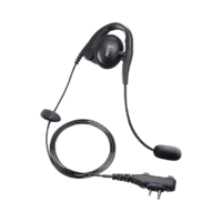 Icom HS-94LWP single-ear earhook radio headset with boom microphone and screw-locking two-pin plug
