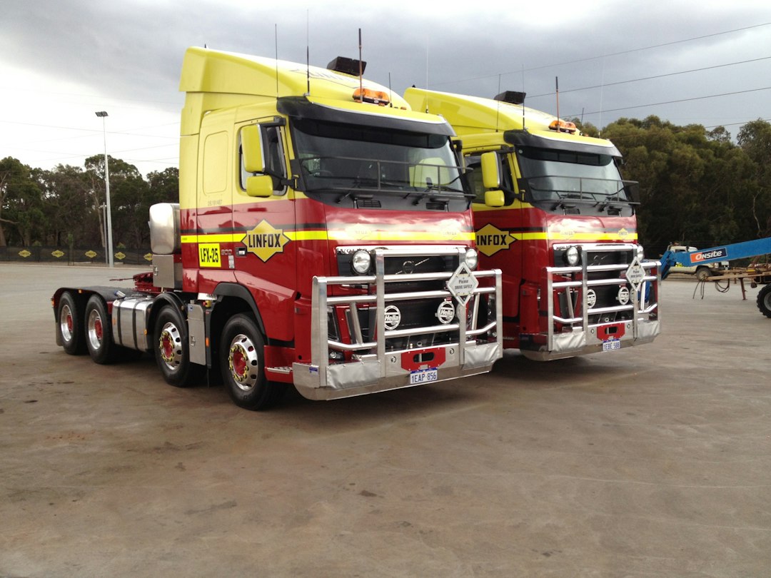 Commercial trucks used in transport and logistics operations