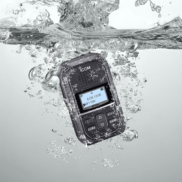 icom-ip110h-wlan promo | Radio Industries Australia ICOM IP110H Wi-Fi radio demonstrating waterproof IP67 rating